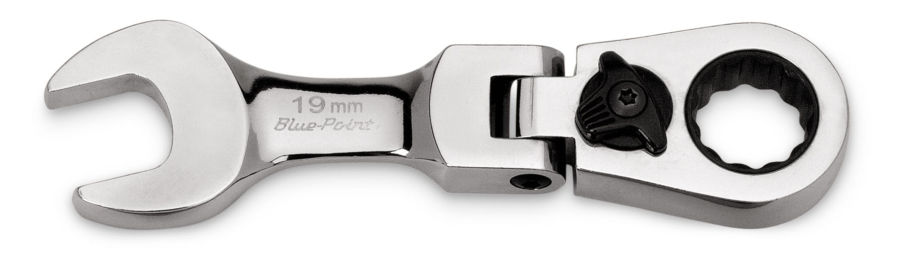 19 mm 12-Point Metric Midget 15° Offset Box Flex-Head Ratcheting Combination Wrench (Blue-Point®) | BOERMSF19 19 mm 12-Point Metric Midget 15° Offset Box Flex-Head Ratcheting Combination Wrench (Blue-Point®) | BOERMSF19